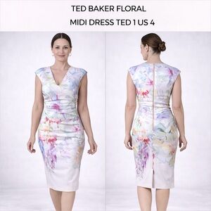 TED BAKER FLORAL MIDI DRESS TED 1 US 4